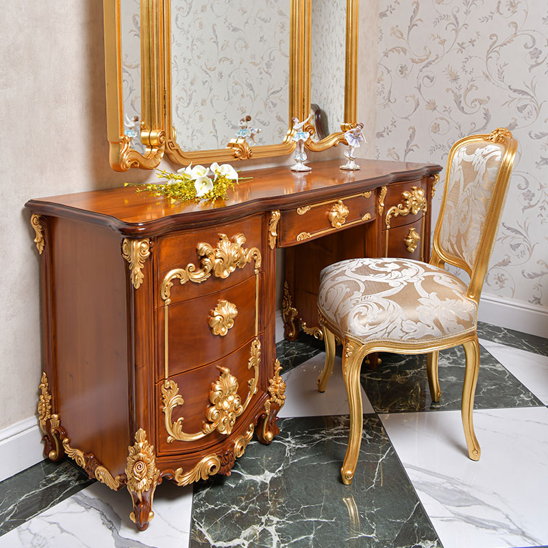Italian Classic Luxury Design Wooden Dressing Table